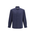Brunello Cucinelli Blue Cotton Dress Shirt