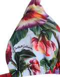 Dolce & Gabbana Multicolor Floral Triangle Beachwear Bikini Top