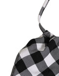 Dolce & Gabbana Black White Checkered Halter Beachwear Bikini Top