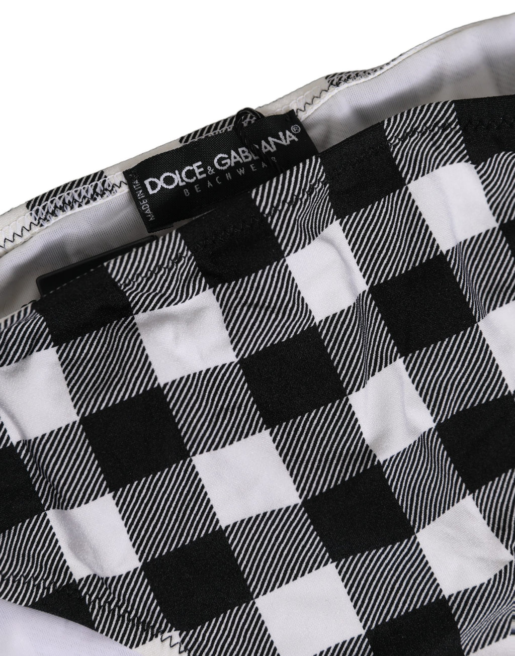 Dolce & Gabbana Black White Checkered Beachwear Bikini Bottom