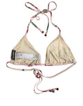 Dolce & Gabbana Pink Nylon Floral Halter Beachwear Bikini Top