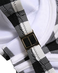 Dolce & Gabbana Black White Gingham Check Beachwear Bikini Top