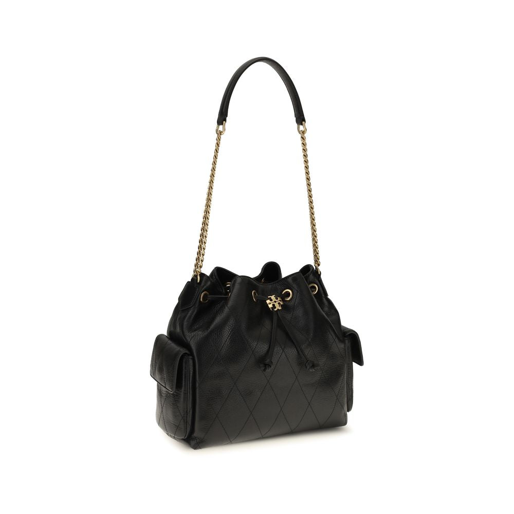 Tory Burch Black Calf Leather Bos Taurus Shoulder Bag