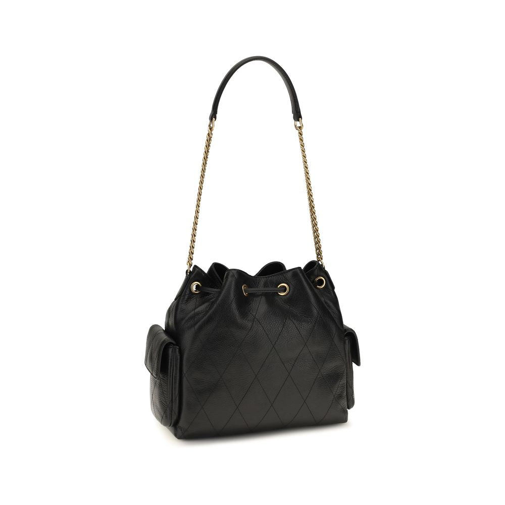 Tory Burch Black Calf Leather Bos Taurus Shoulder Bag