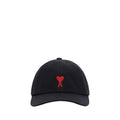 Ami Paris Black Cotton Cap (Baseball Hat)