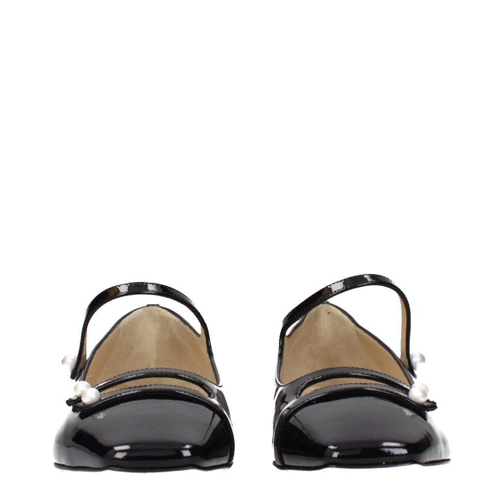 Jimmy Choo Black Leather Ballet Flats