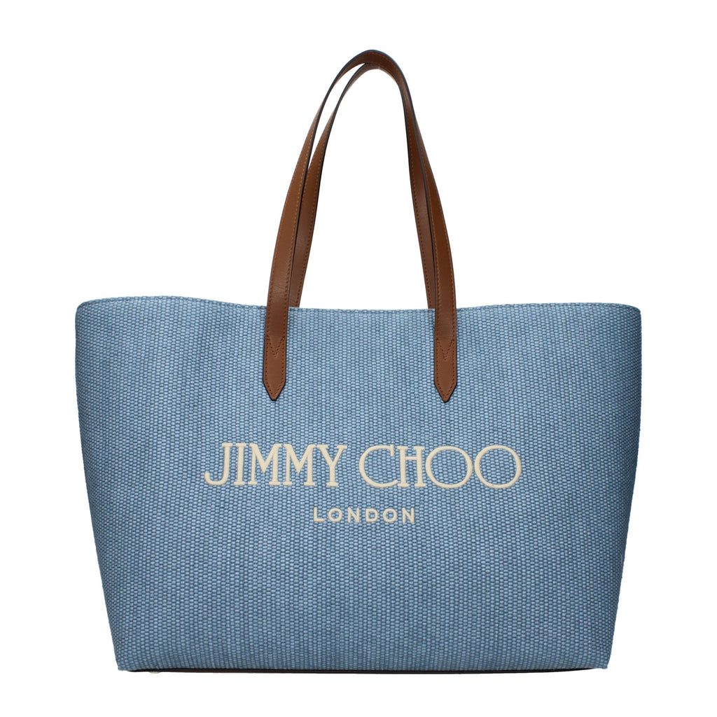 Jimmy Choo Light Blue Fabric Shoulder Bag