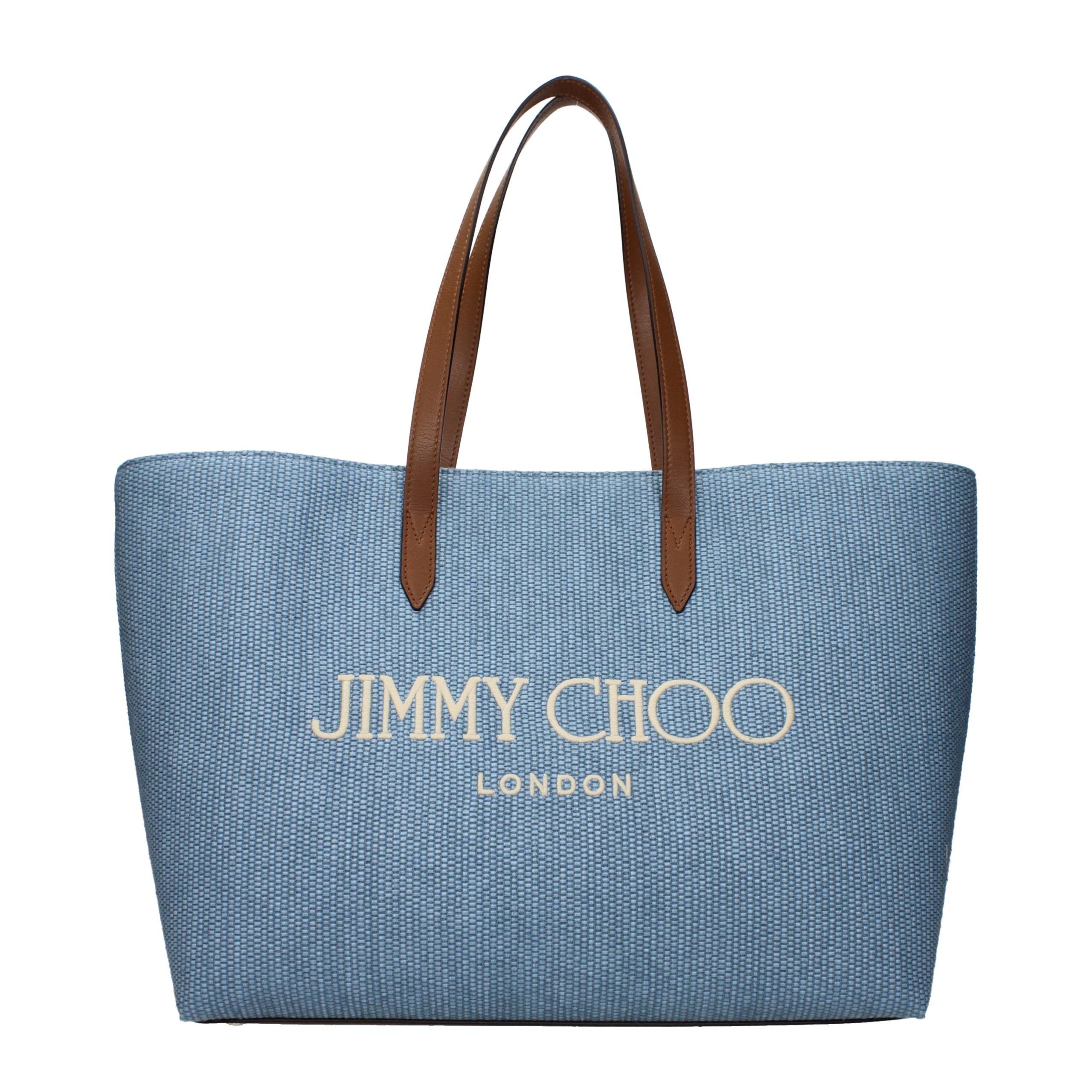 Jimmy Choo Light Blue Fabric Shoulder Bag