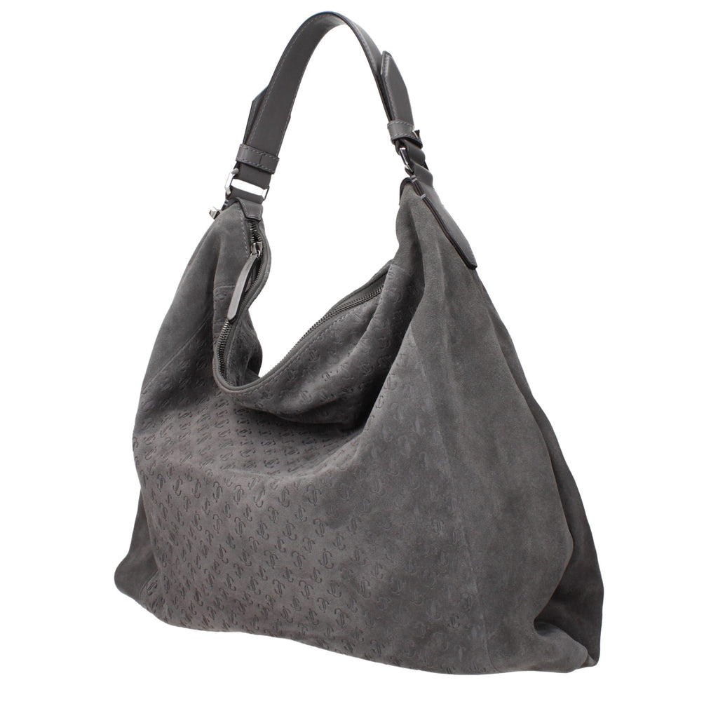 Jimmy Choo Gray Leather Shoulder Bag