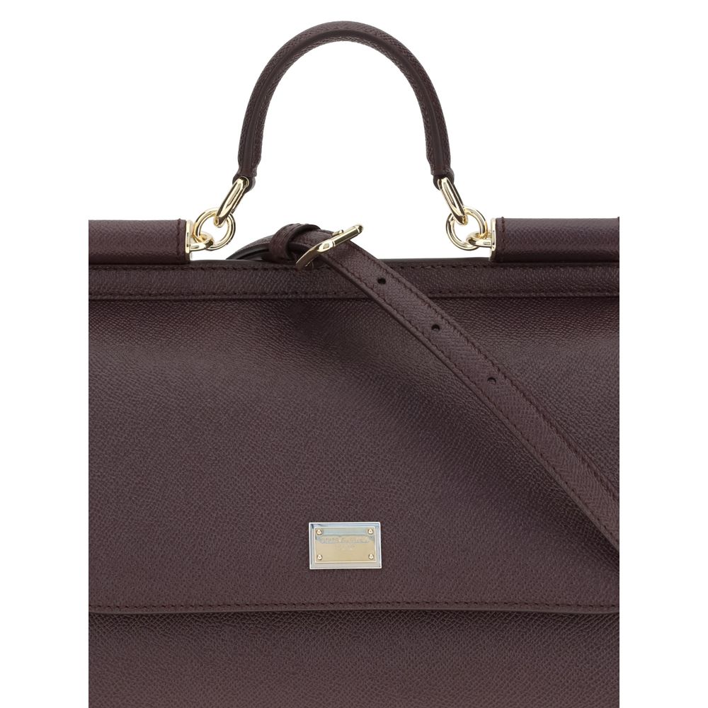 Dolce & Gabbana Bordeaux Calf Leather Bos Taurus Handbag