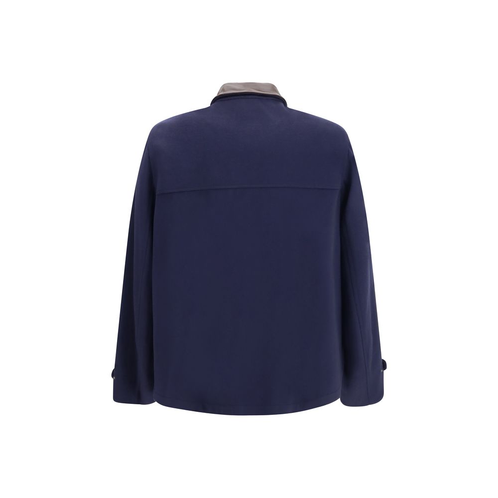 Brunello Cucinelli Blue Wool Oves Aries Full-Length Jacket