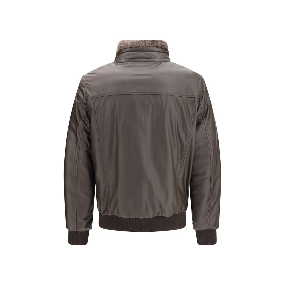 MooRER Brown Leather Leather Jacket
