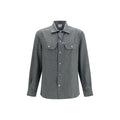 Brunello Cucinelli Gray Wool Oves Aries Dress Shirt