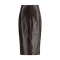 Arma Brown Leather Long Skirt