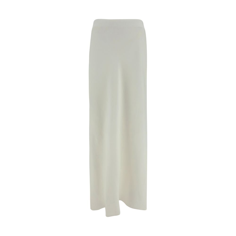 Brunello Cucinelli White Viscose Long Skirt