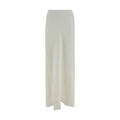 Brunello Cucinelli White Viscose Long Skirt