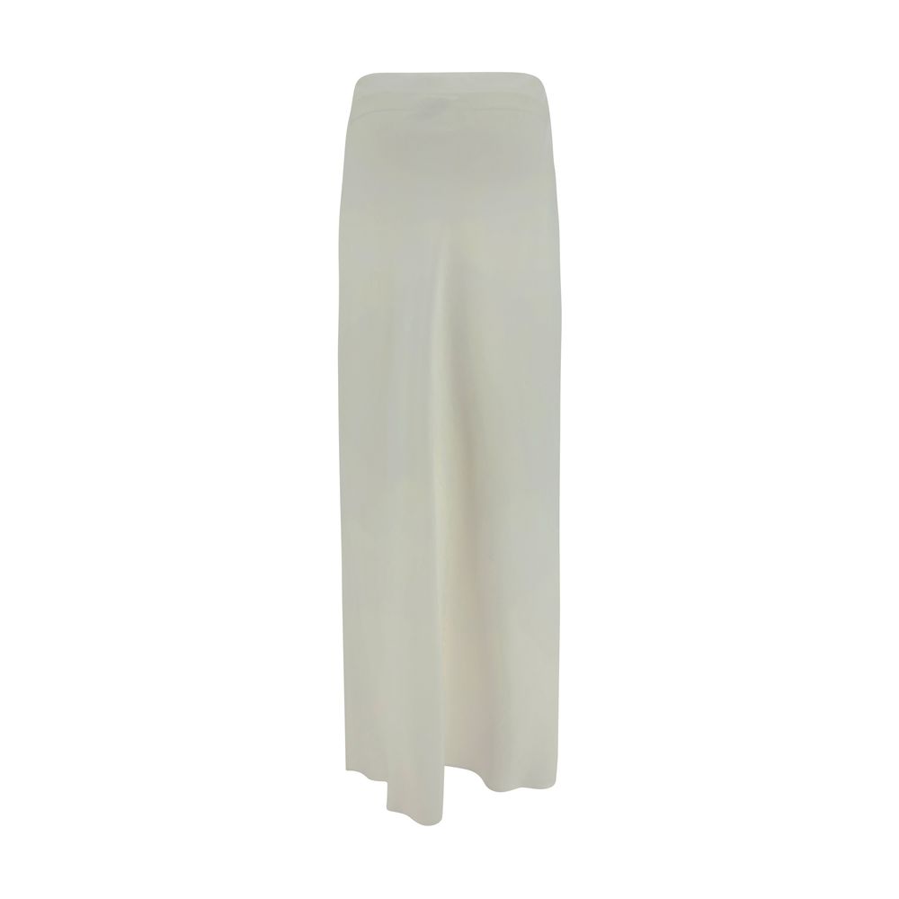 Brunello Cucinelli White Viscose Long Skirt