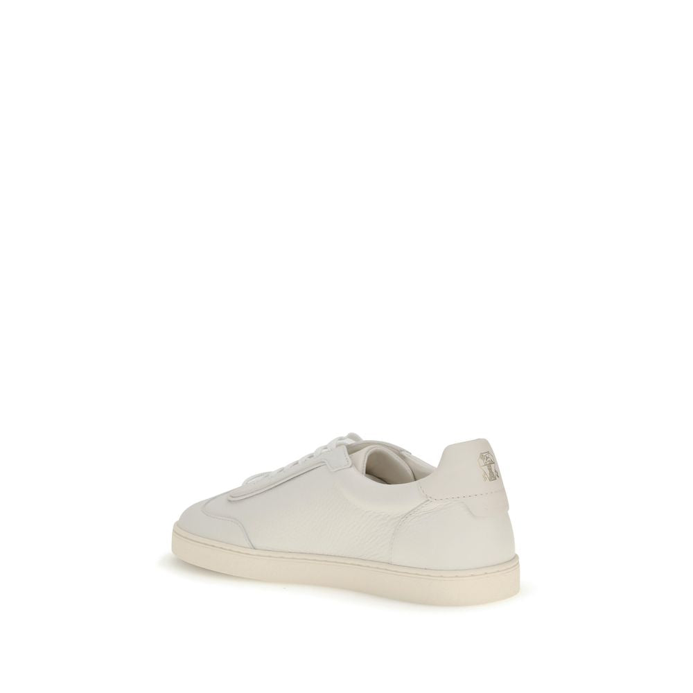 Brunello Cucinelli White Deer Low Top Sneakers