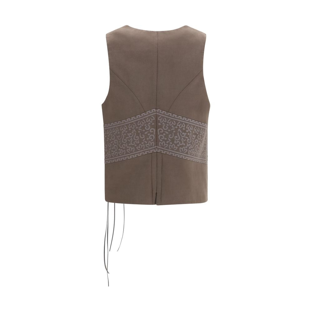 Giorgio Armani Brown Silk Sleeveless Jacket