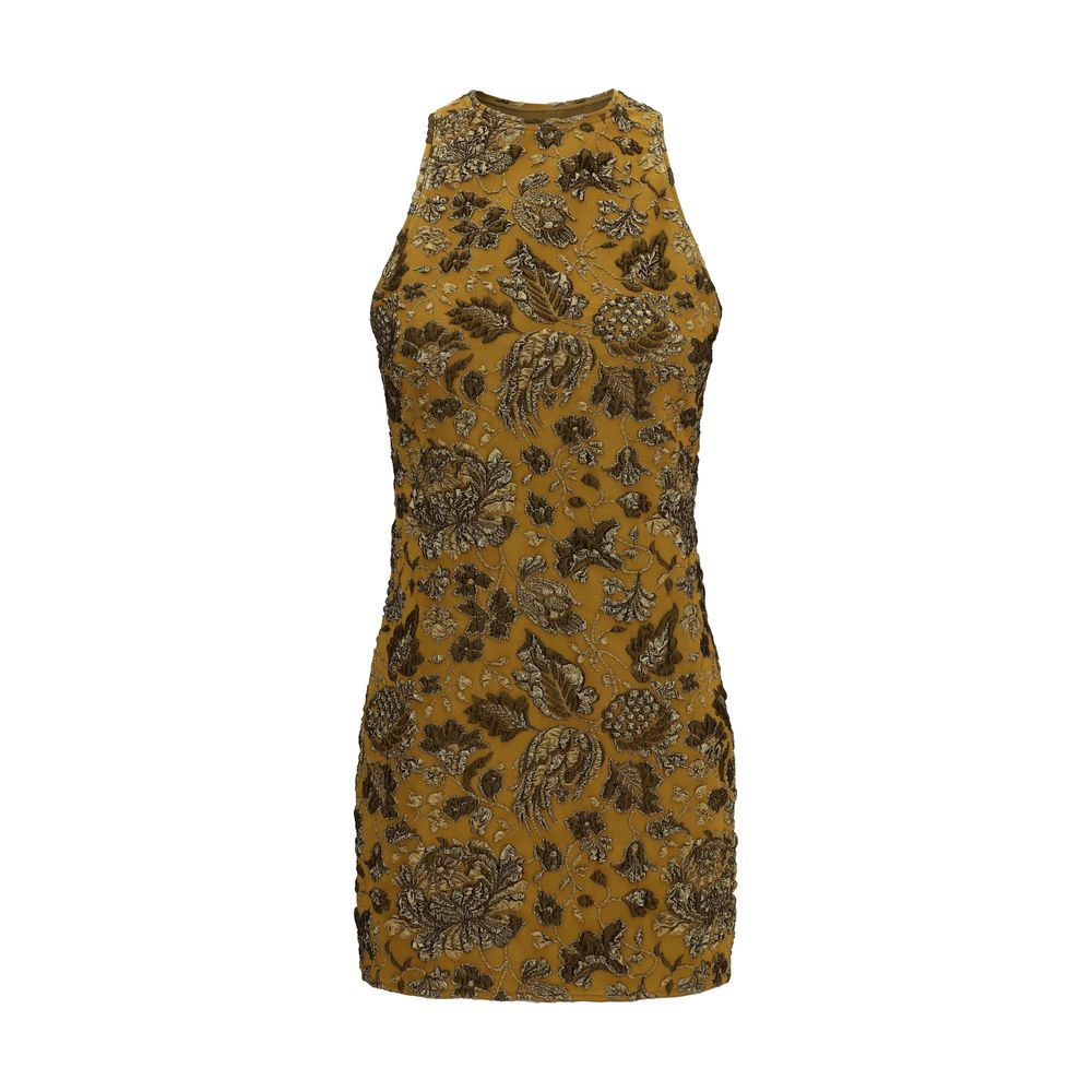 Saint Laurent Brown Polyamide Cocktail Dress