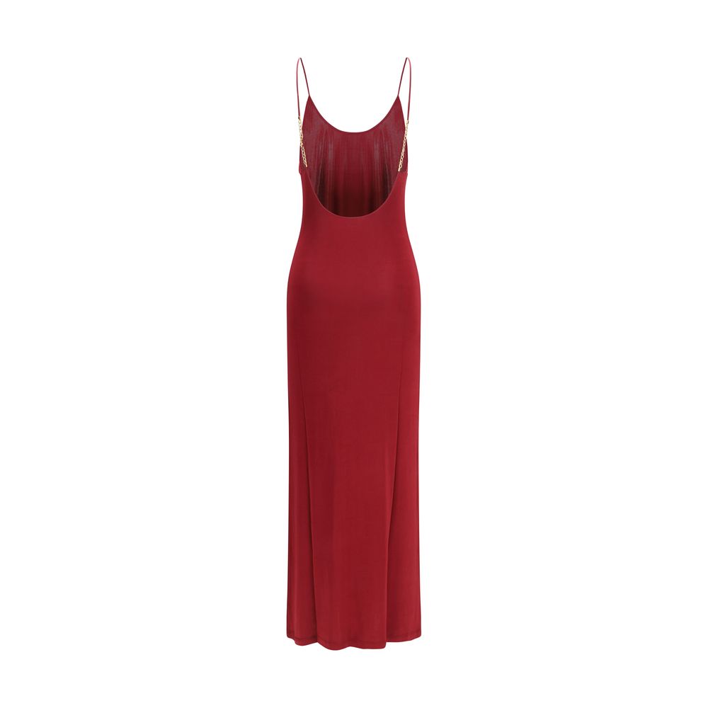Saint Laurent Bordeaux Viscose Cocktail Dress