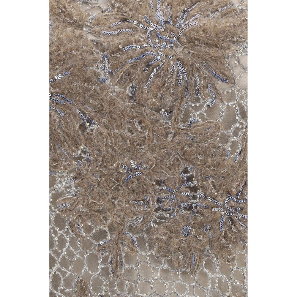 Brunello Cucinelli Beige Mohair Pattern Shirt