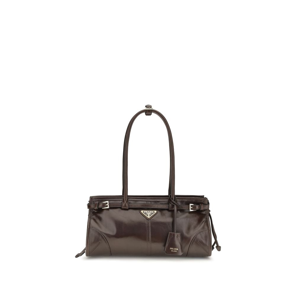 Prada Brown Calf Leather Bos Taurus Shoulder Bag