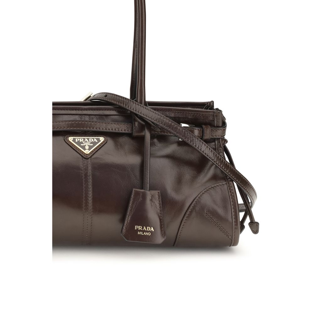 Prada Brown Calf Leather Bos Taurus Shoulder Bag