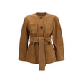 Max Mara Brown Lamb Leather Full-Length Jacket