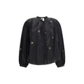 Forte_Forte Black Cotton Pattern Shirt