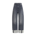 Mother Denim Black Cotton Cropped Jeans