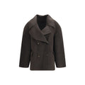 Loulou De Saison Brown Wool Oves Aries Full-Length Jacket