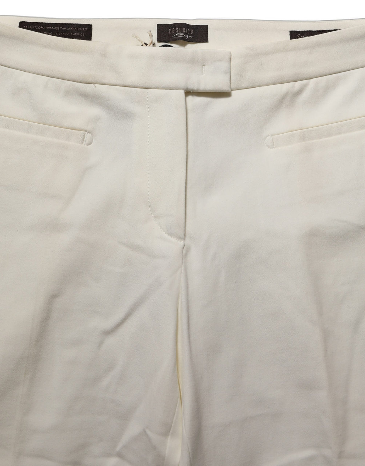 Peserico Off White MidWaist Tapered Women Chino Trouser Pants