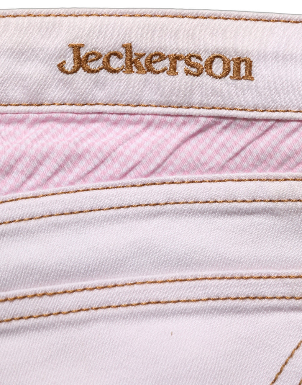 Jeckerson Light Pink Cotton Mid Waist Denim Trouser Jeans