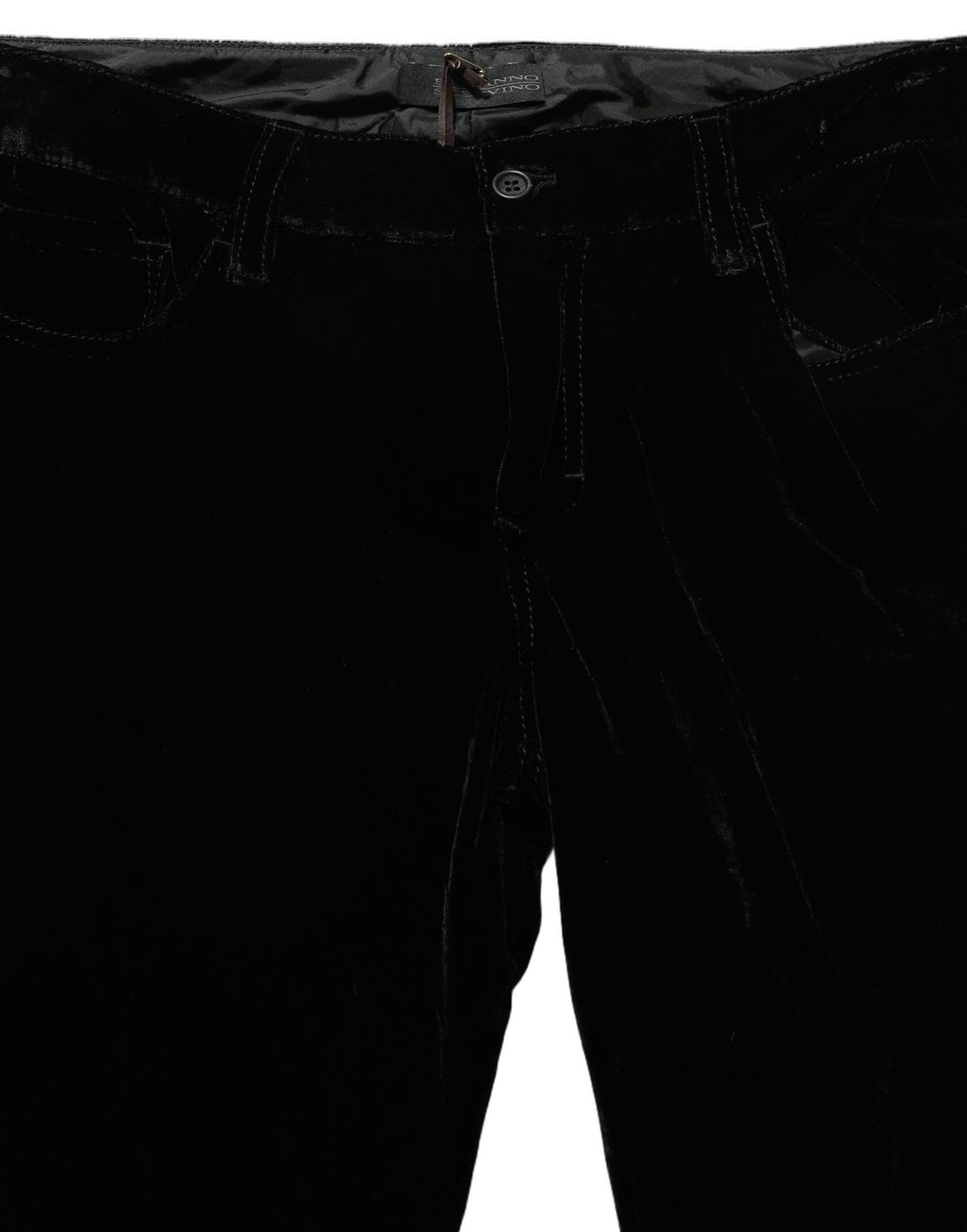 Ermanno Scervino Black Viscose Blend Velvet Slim Fit Pants