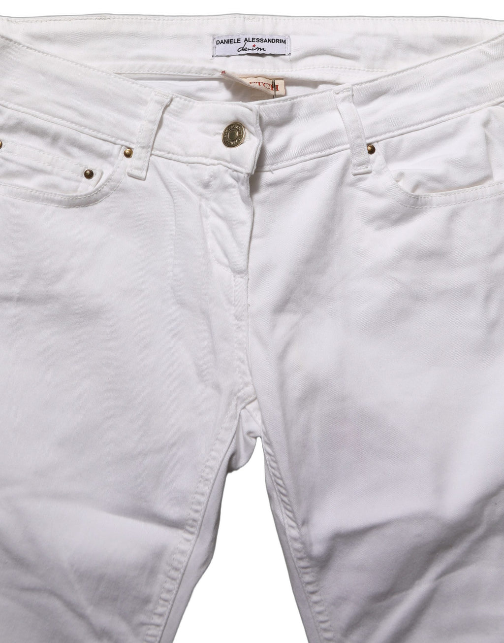 Daniele Alessandrini White Cotton Stretch Skinny Denim Jeans