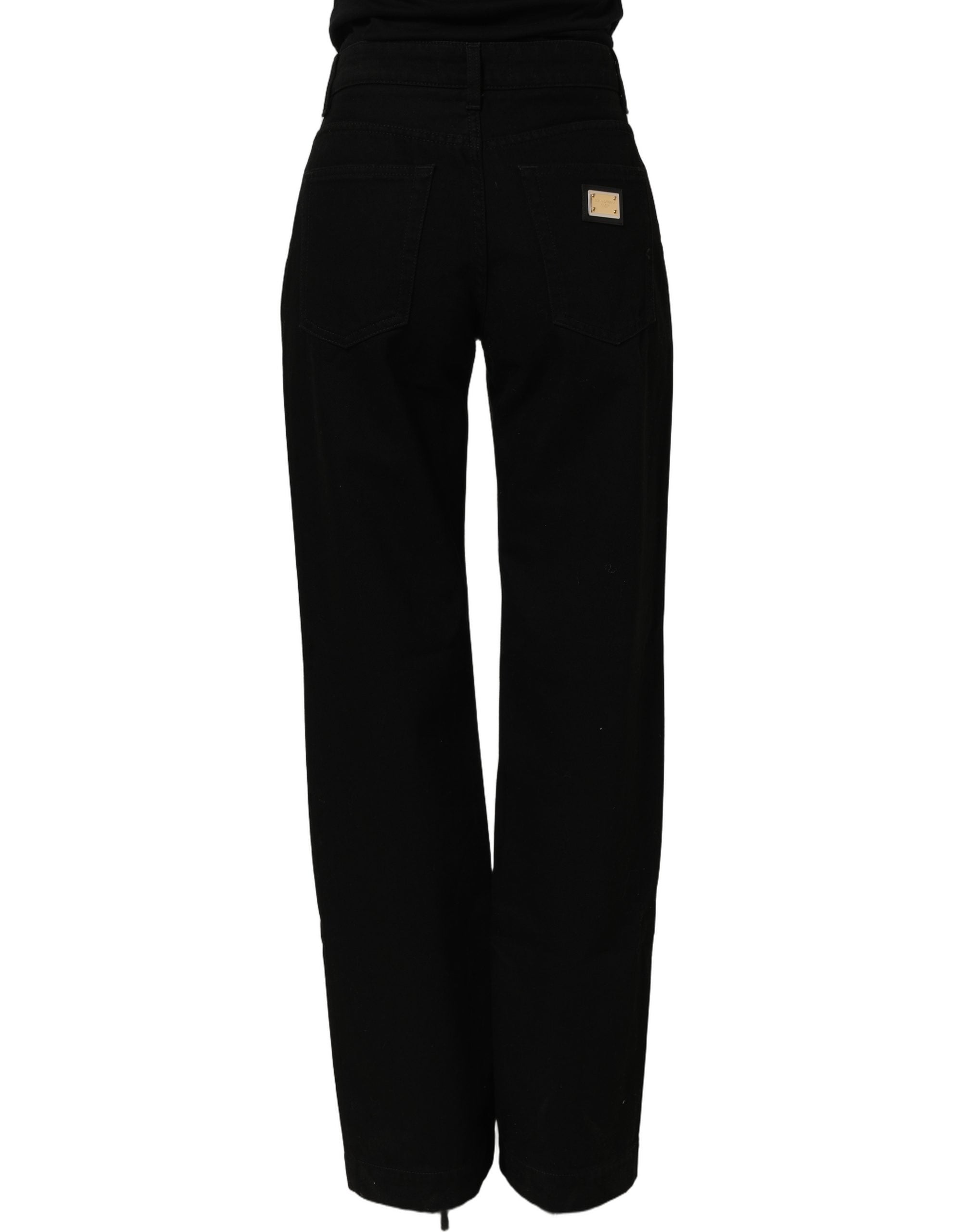 Dolce & Gabbana Black Cotton Stretch Straight Denim Jeans