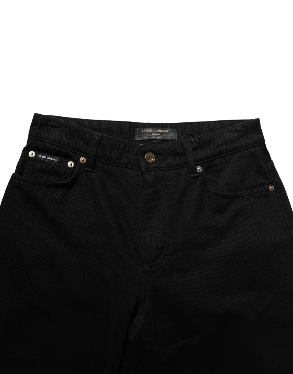 Dolce & Gabbana Black Cotton Stretch Straight Denim Jeans