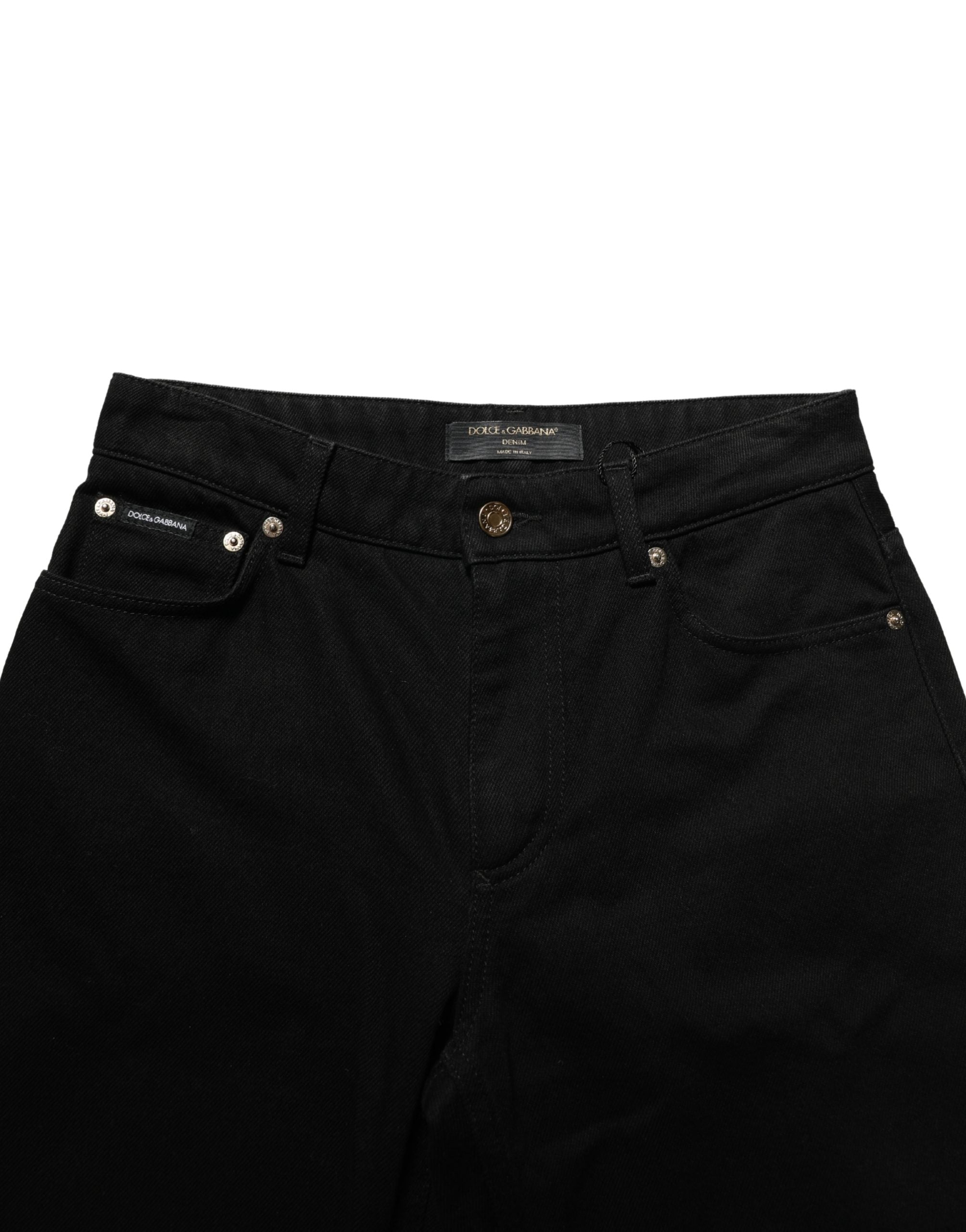 Dolce & Gabbana Black Cotton Stretch Straight Denim Jeans