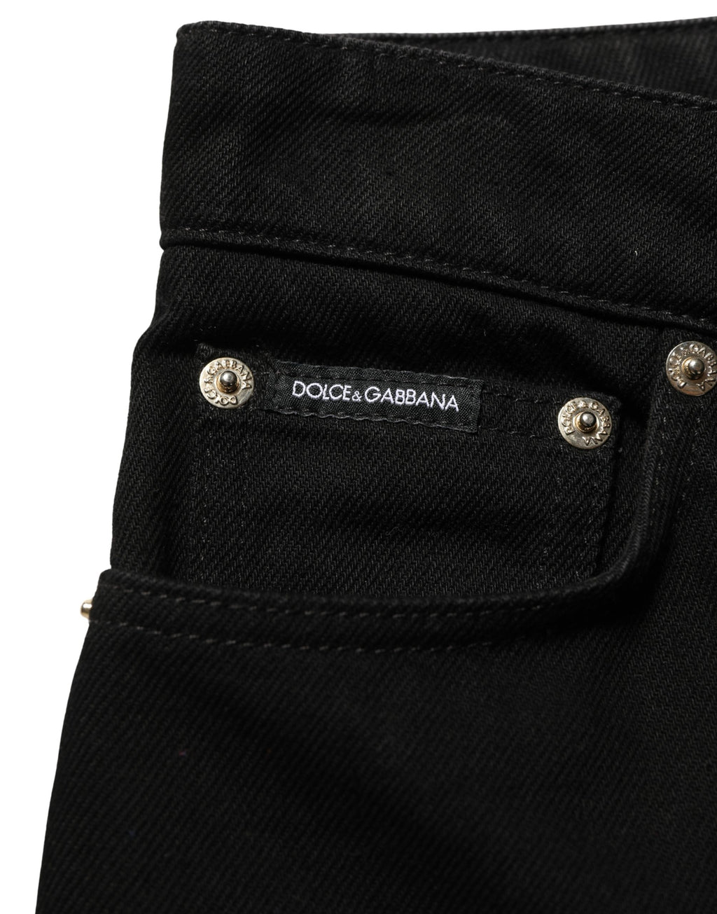 Dolce & Gabbana Black Cotton Stretch Straight Denim Jeans