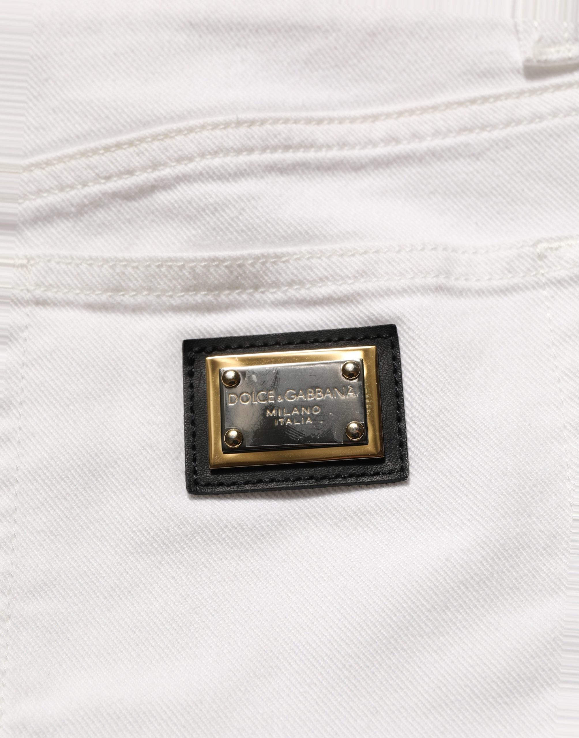 Dolce & Gabbana White Cotton Stretch Skinny Denim Jeans