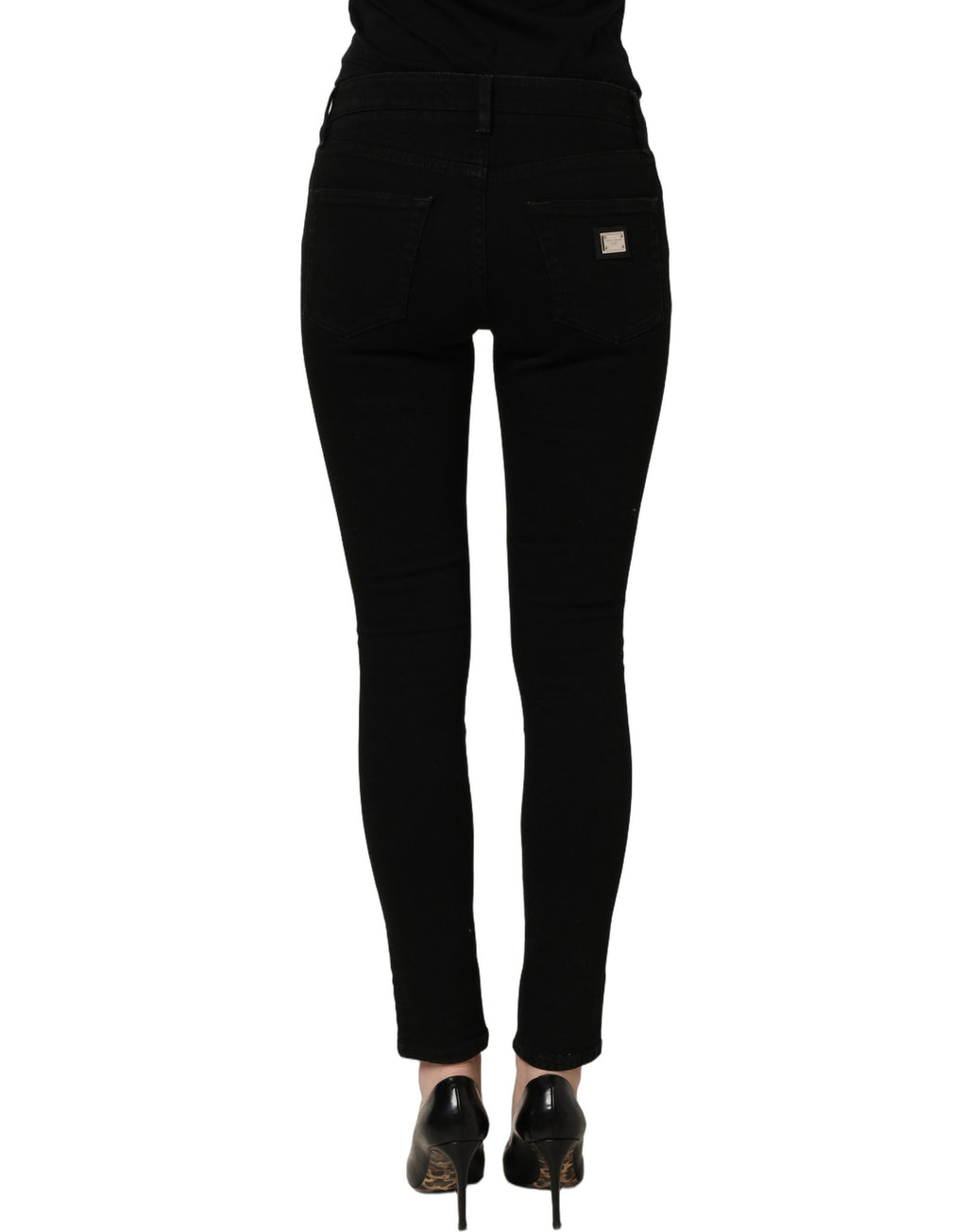 Dolce & Gabbana Dark Gray Cotton Stretch Skinny Denim Jeans