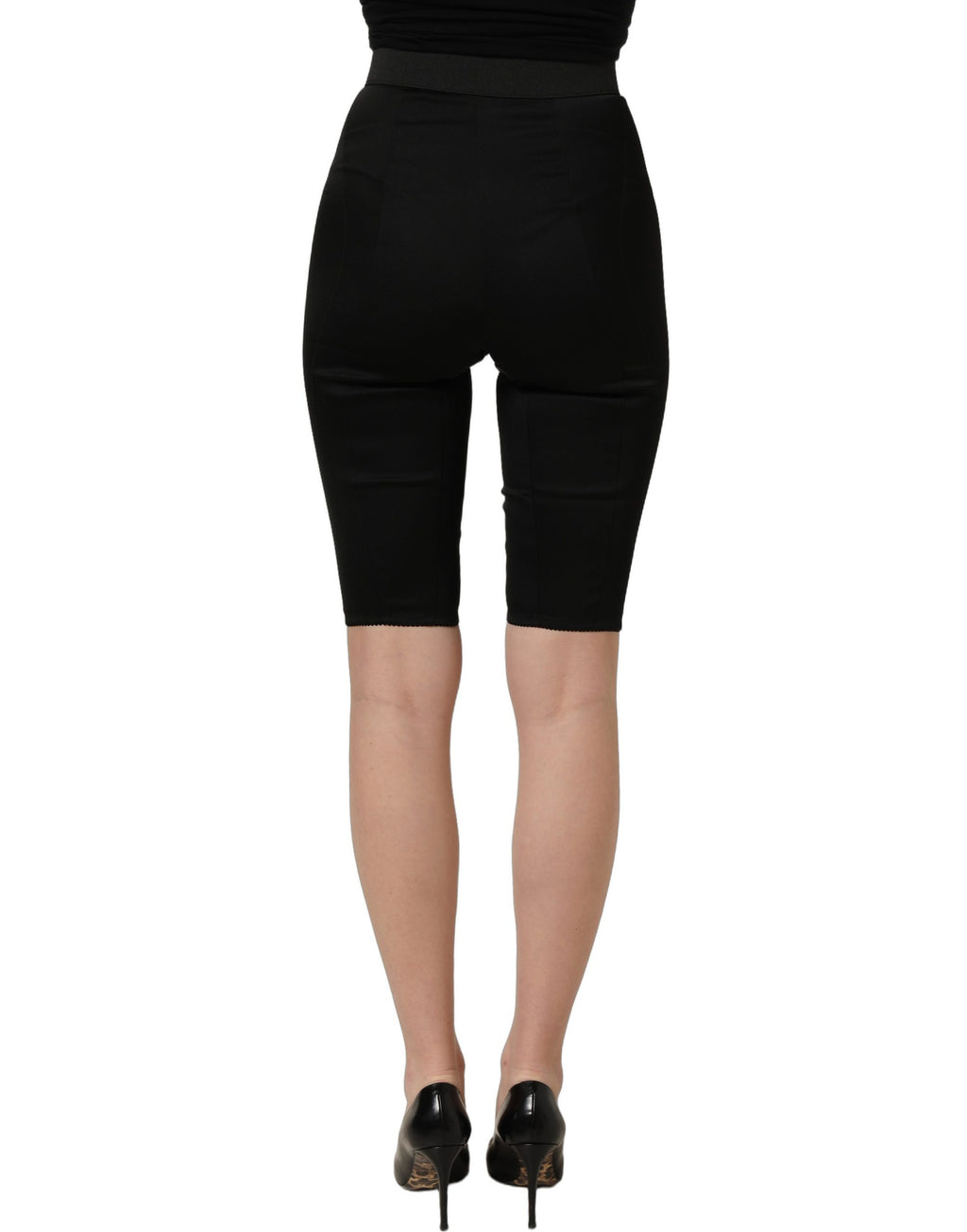 Dolce & Gabbana Black Nylon HighWaist Elastic Waistband Shorts