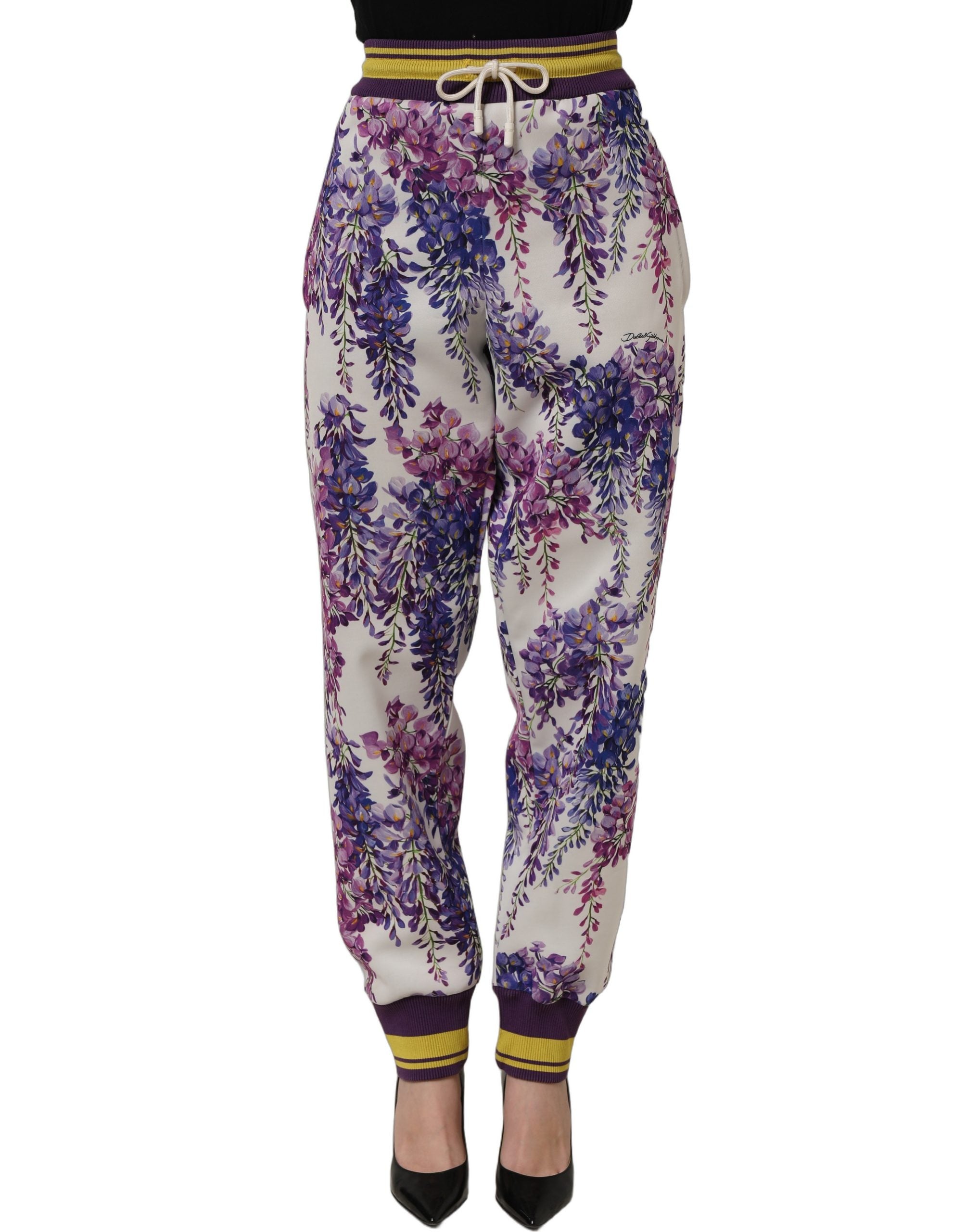Dolce & Gabbana Multicolor Floral Mid Waist Jogger Pants