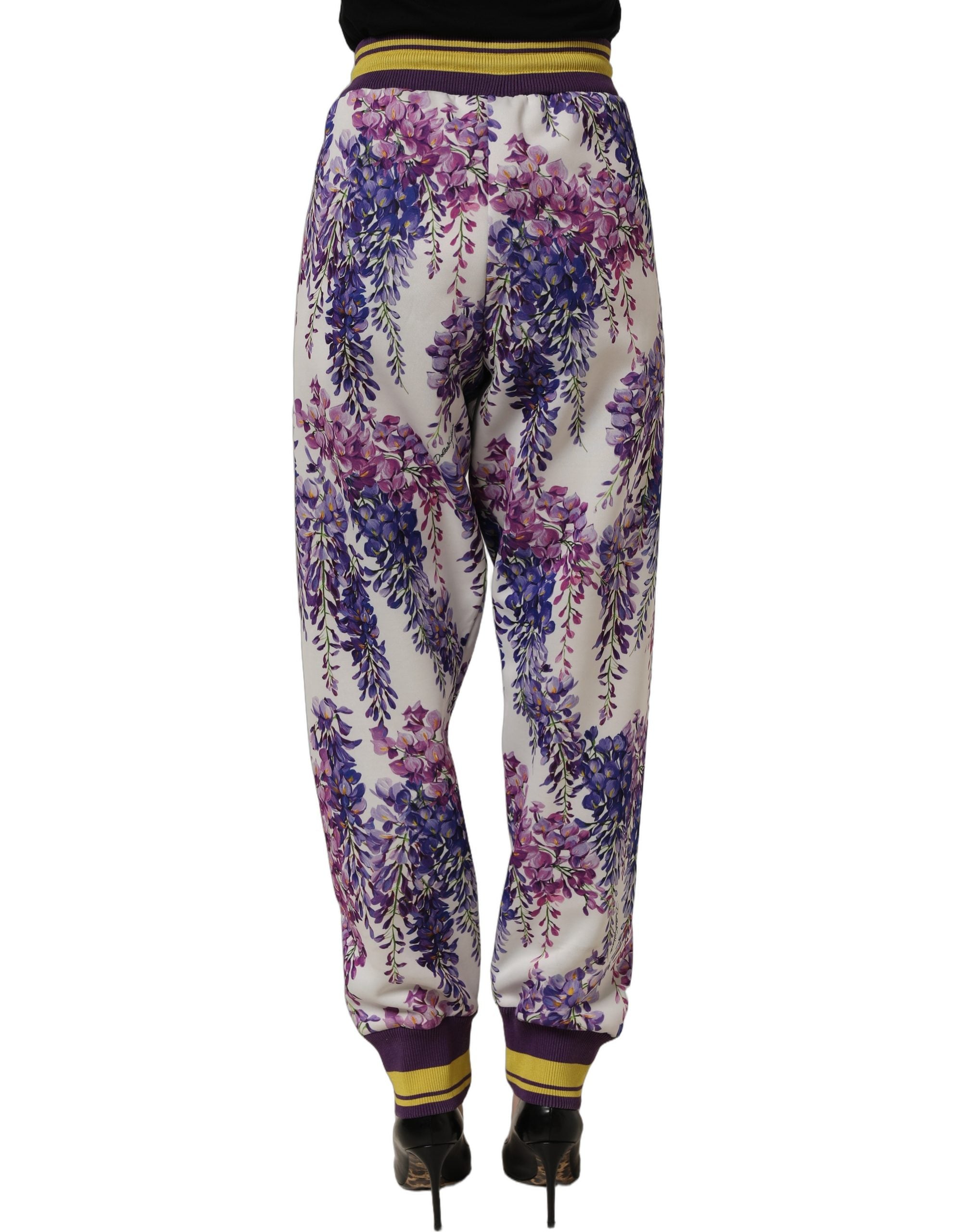 Dolce & Gabbana Multicolor Floral Mid Waist Jogger Pants