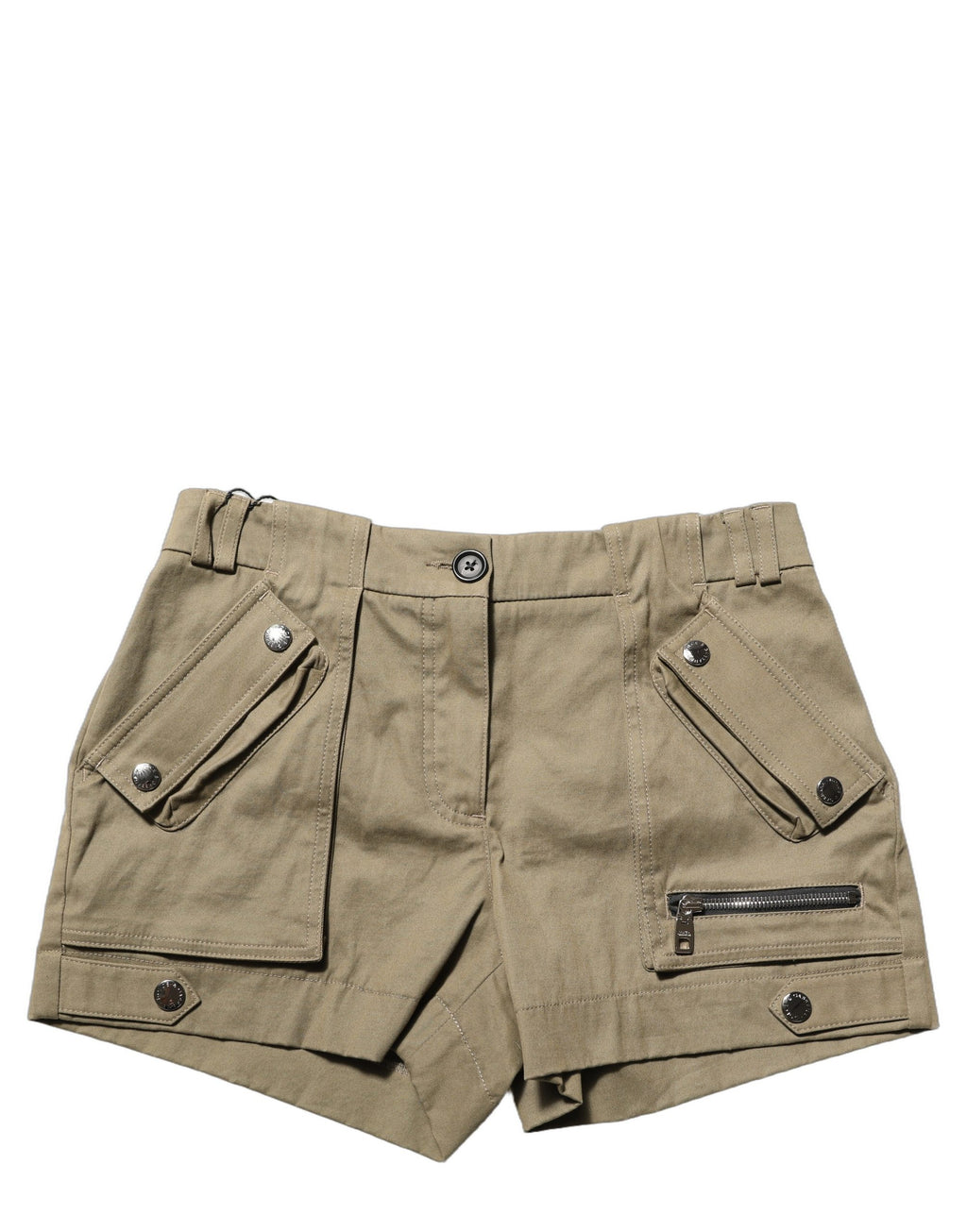 Dolce & Gabbana Green Cotton Mid Rise Cargo Hot Pants Shorts