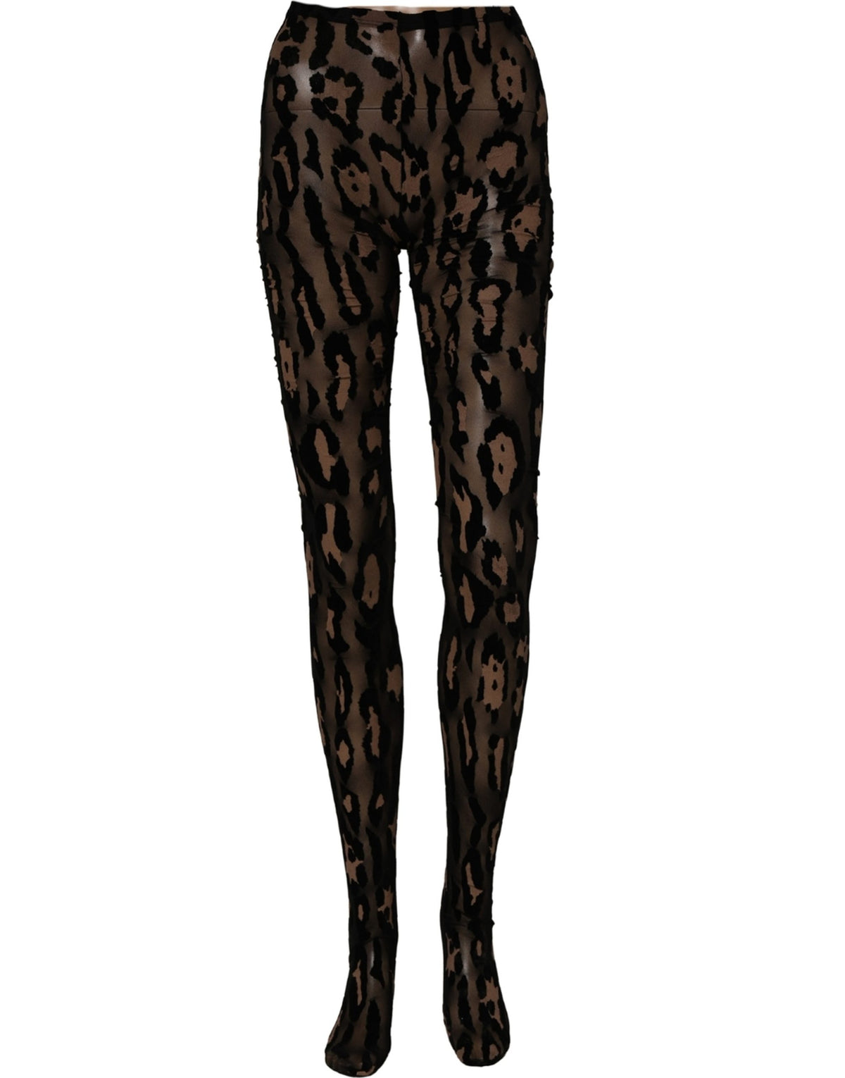 Dolce & Gabbana Black Leopard Nylon Tights Stocking Pantyhose Socks
