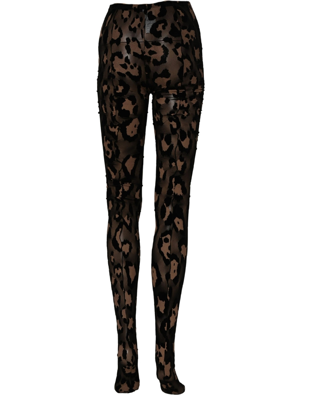 Dolce & Gabbana Black Leopard Nylon Tights Stocking Pantyhose Socks
