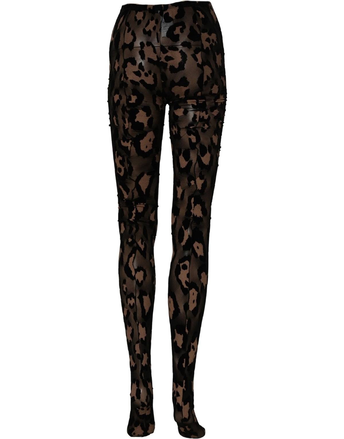 Dolce & Gabbana Black Leopard Nylon Tights Stocking Pantyhose Socks