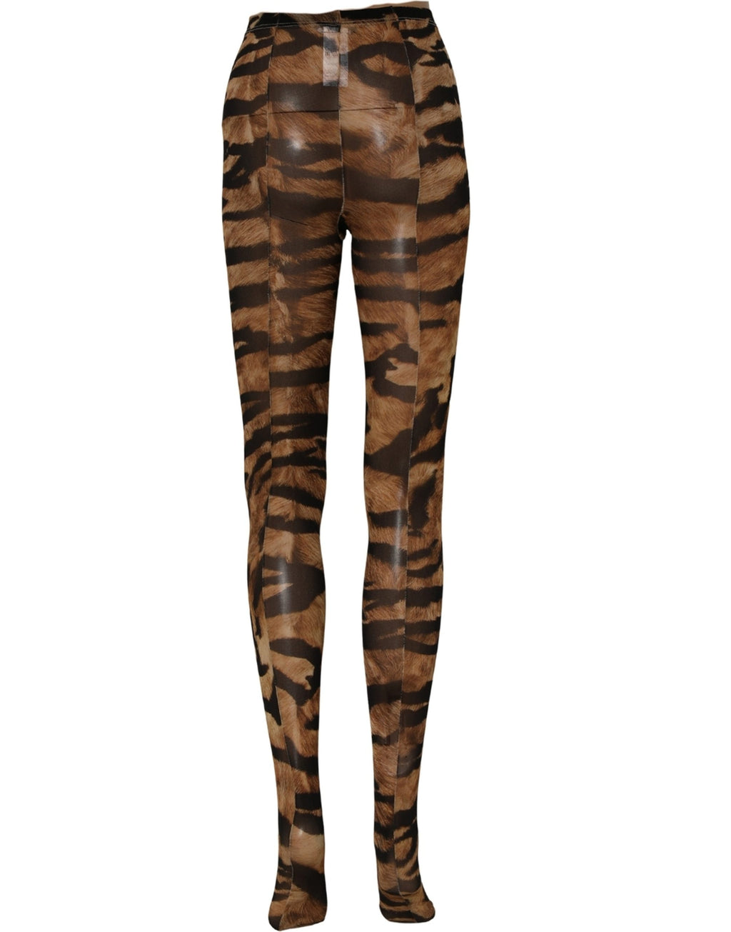 Dolce & Gabbana Brown Tiger Nylon Tights Stocking Pantyhose Socks